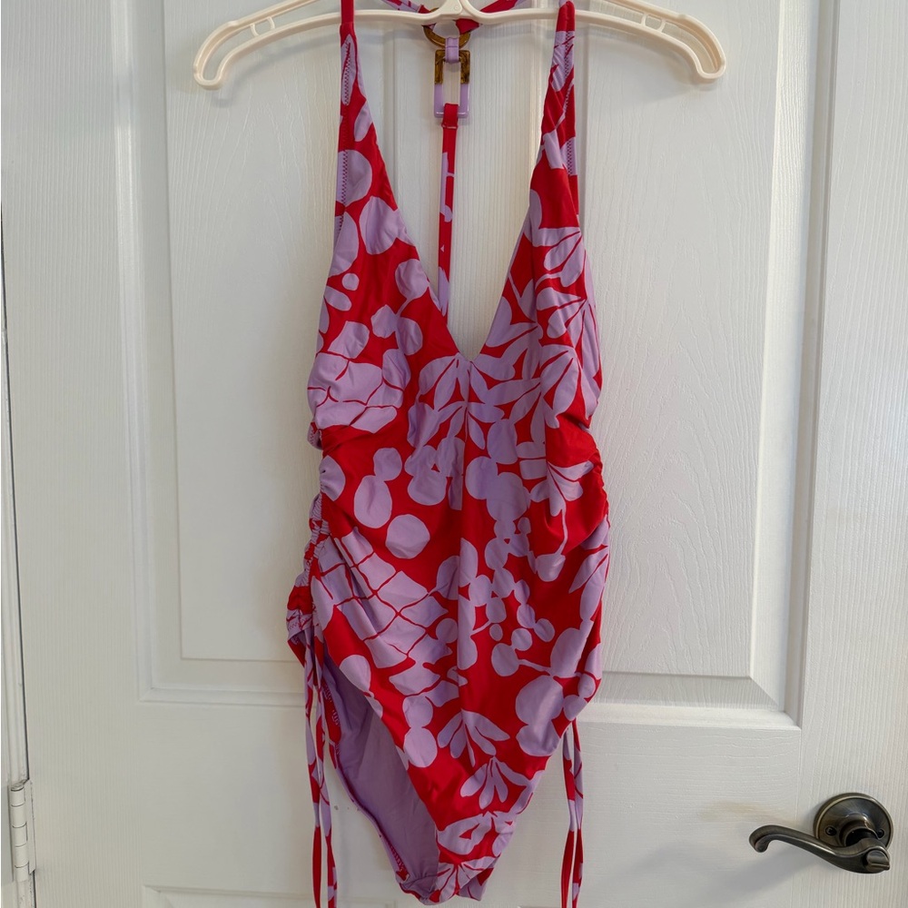Trina Turk Red and Purple  One Piece Swimsuit